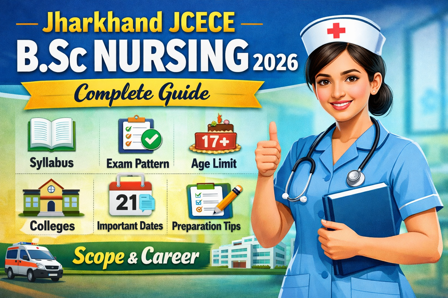 Jharkhand JCECE B.Sc Nursing 2026 – Complete Guide (Syllabus, Exam Pattern, Age Limit, Colleges, Dates, Scope & Preparation)